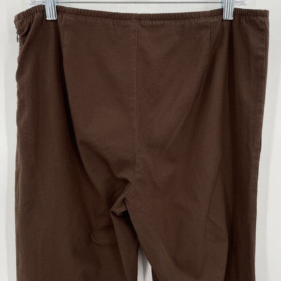 EILEEN FISHER Brown Cotton Pull On Side Zip Lightweight Trouser Pants Size XS - Picture 4 of 7